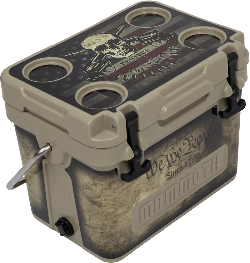 Mammoth Cruiser 20 17 qt 2nd Amendment & US Flag Decal Hard Cooler