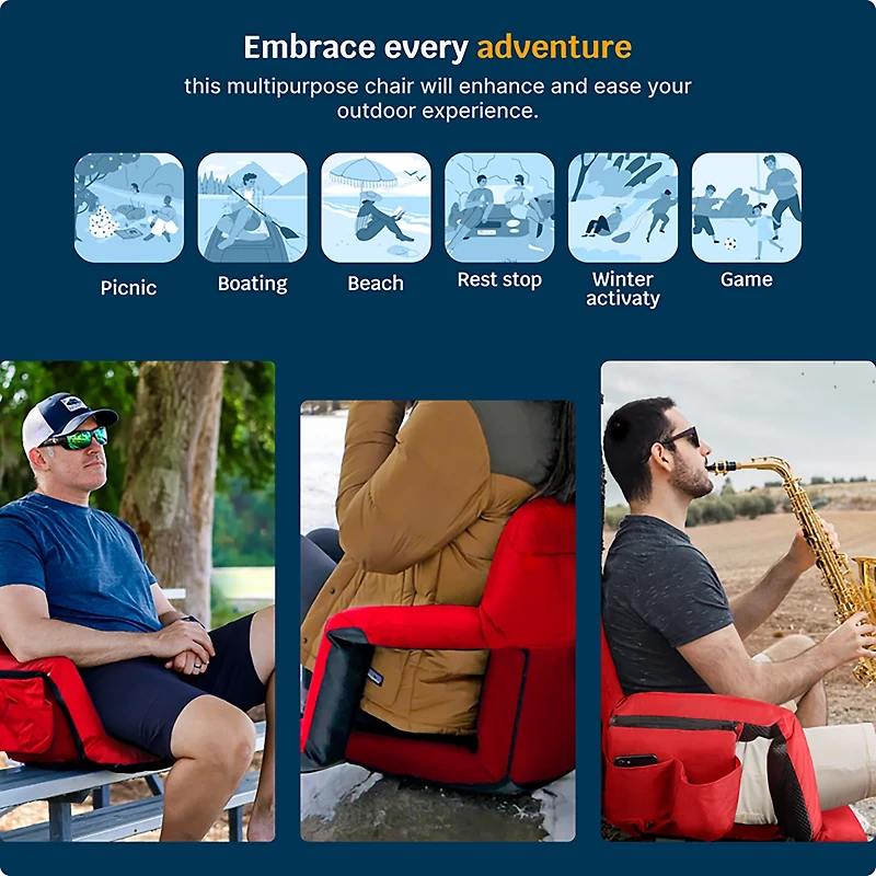 Alpcour Premium Reclining Extra Wide Stadium Seat
