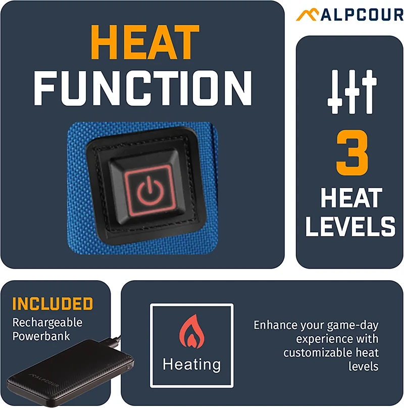 Alpcour Portable Extra Thick Heated Stadium Seat Cushion