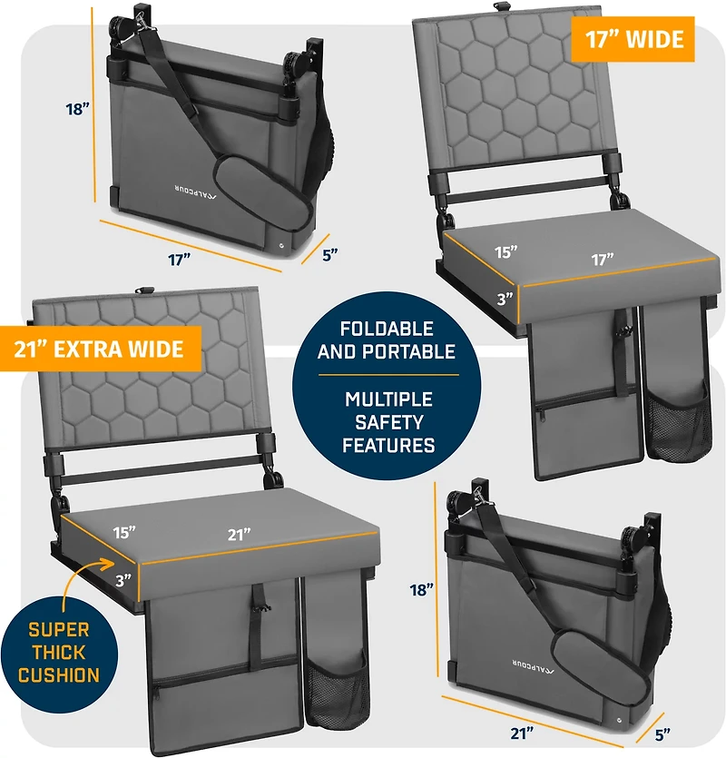 Alpcour Reclining Extra Wide Stadium Seat