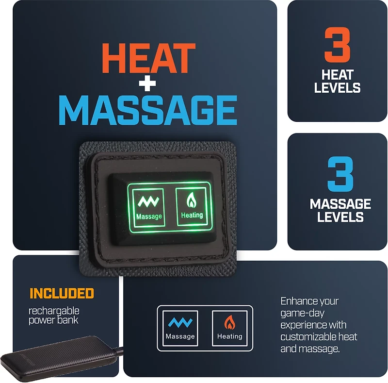 Alpcour Folding Reclining Heated Massage Wide Stadium Seat