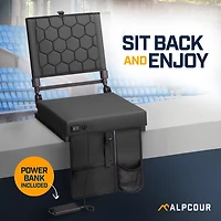 Alpcour Folding Reclining Heated Massage Wide Stadium Seat