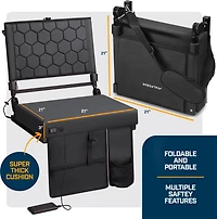 Alpcour Folding Reclining Heated Massage Extra Large Stadium Seat