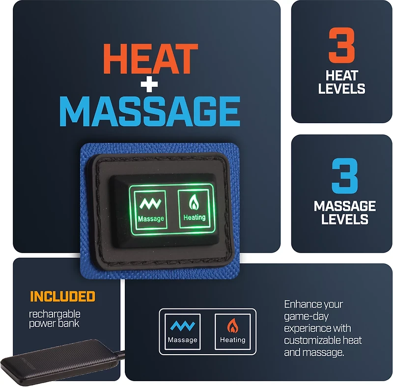 Alpcour Folding Reclining Heated Massage Extra Large Stadium Seat