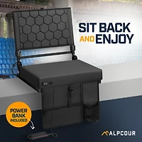 Alpcour Folding Reclining Heated Massage Extra Large Stadium Seat