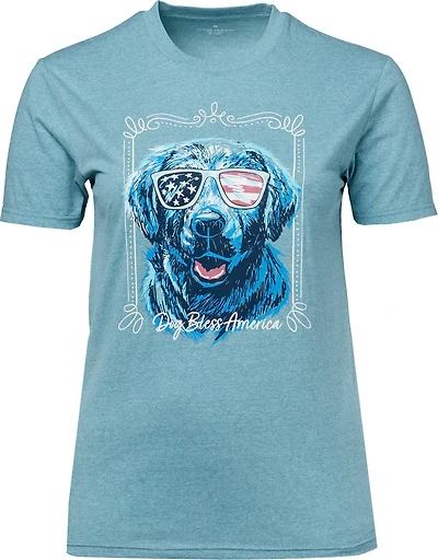 Academy Sports + Outdoors Women's Americana Dog Bless America T-shirt