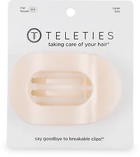 Teleties Almond Beige Large Flat Round Hair Clip