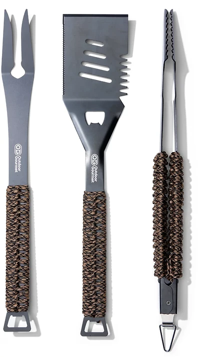 Outdoor Gourmet Paracord 3-Piece Barbecue Tool Set