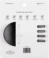 Teleties Jet Black Large Flat Round Hair Clip