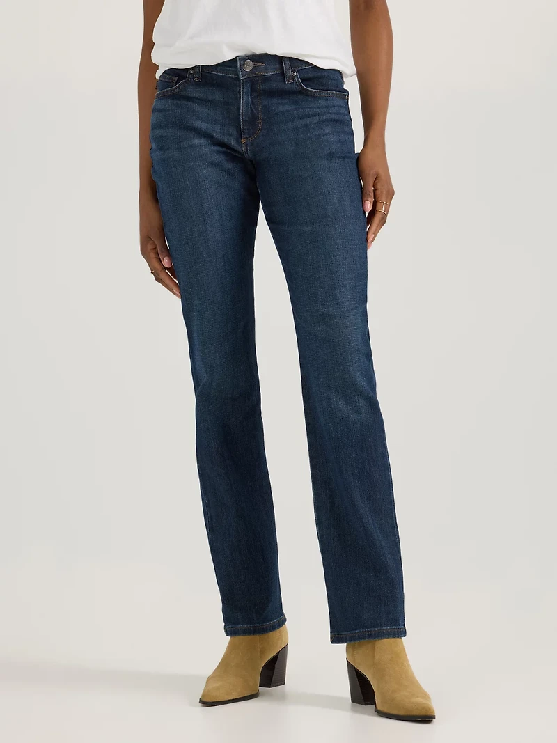 Lee Women's Stretch Relaxed Fit Straight Leg Jeans
