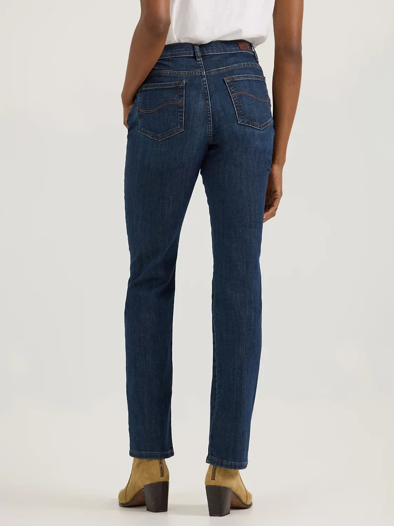 Lee Women's Stretch Relaxed Fit Straight Leg Jeans