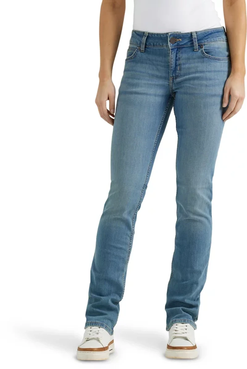 Wrangler Women's Essential Mid-Rise Straight Fit Jeans