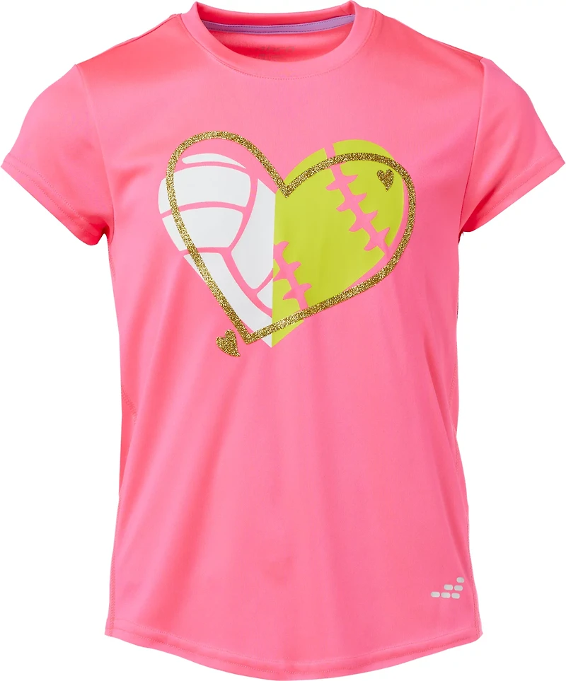 BCG Girls' Training Turbo Heart Sport 2.0 T-shirt