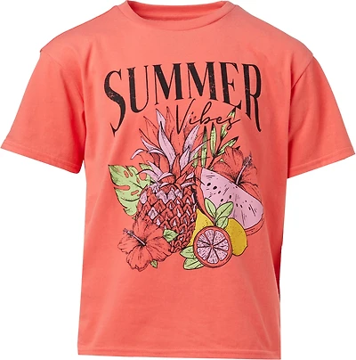 BCG Girls' Lifestyle Cotton Boxy Fruit Short Sleeve T-shirt