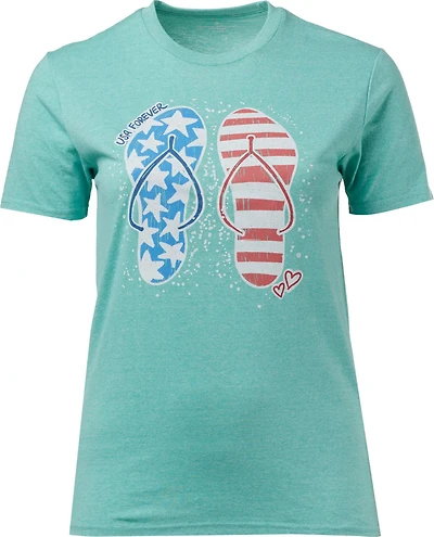 Academy Sports + Outdoors Women's Americana Flip Flops USA Forever T-shirt