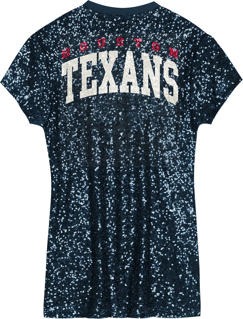 Outerstuff Women's Houston Texans Wordmark Sequin Dress