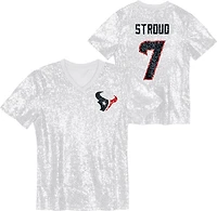 Outerstuff Women's Houston Texans C.J. Stroud Name and Number Sequin Graphic T-shirt
