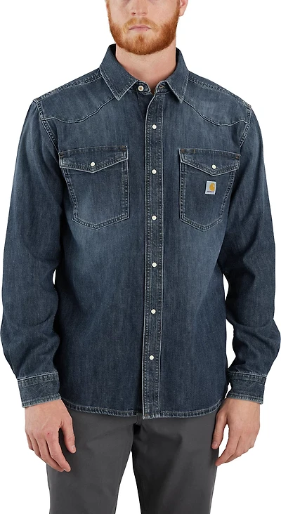 Carhartt Men's Montana Relaxed Fit Midweight Denim Long Sleeve Snap Front Shirt