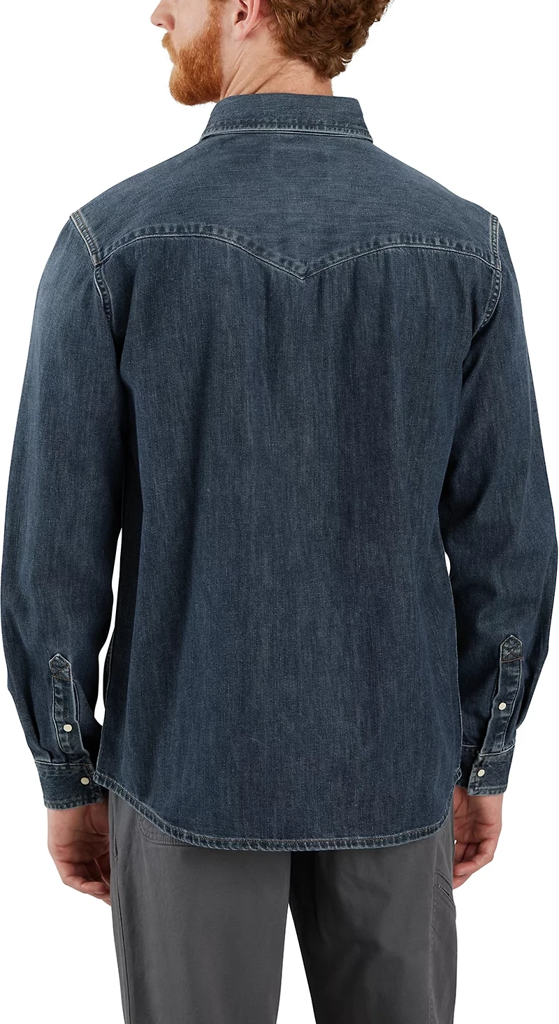 Carhartt Men's Montana Relaxed Fit Midweight Denim Long Sleeve Snap Front Shirt