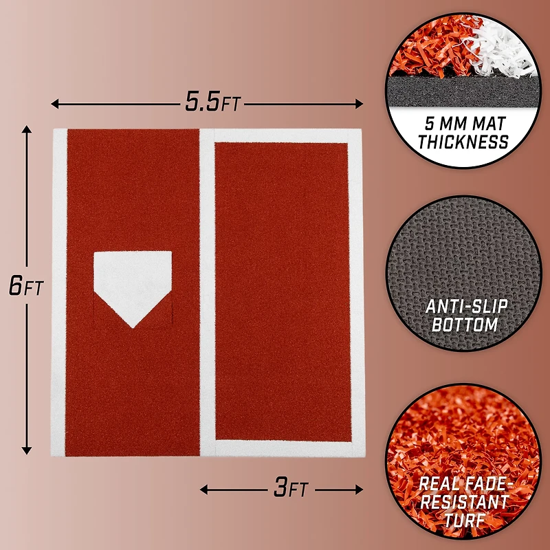 GoSports Switch Reversible Plate Baseball Hitting Mat