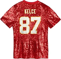 Outerstuff Women's Kansas City Chiefs Travis Kelce N&N Sequin Top