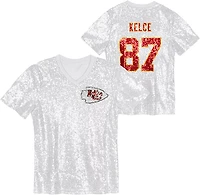 Outerstuff Women's Kansas City Chiefs Travis Kelce N&N Sequin Top