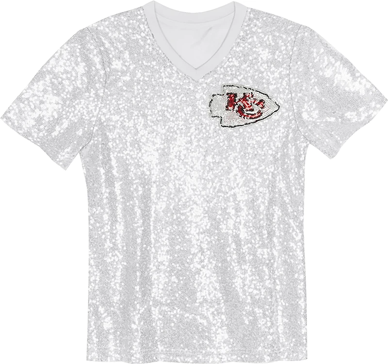 Outerstuff Women's Kansas City Chiefs Travis Kelce N&N Sequin Top
