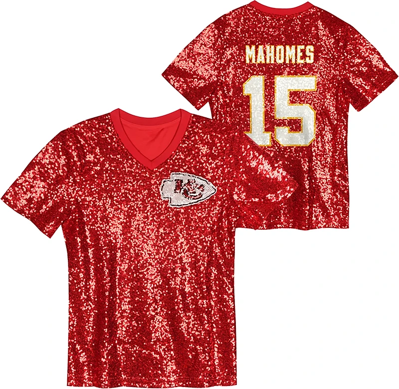 Outerstuff Women's Kansas City Chiefs Patrick Mahomes N&N Sequin Top