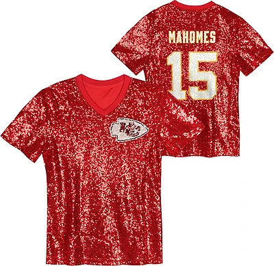 Outerstuff Women's Kansas City Chiefs Patrick Mahomes N&N Sequin Top