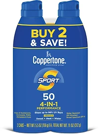 Coppertone Sport C 11 oz SPF 50 Spray Twin Pack