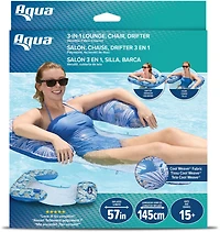 Aqua Leisure 3-in-1 Pool Float Lounge Chair and Drifter