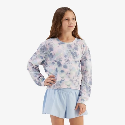 Freely Girls' Kori Floral Pullover Crew Sweatshirt
