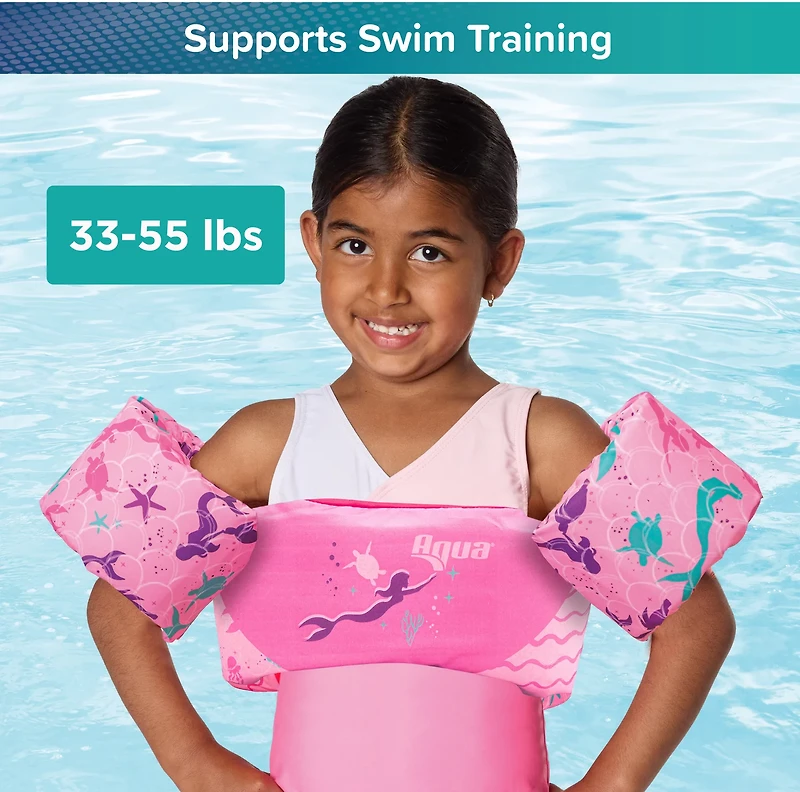Aqua-Leisure Kids' Tadpole Swimmer Mermaid USCG Level 70 Life Vest