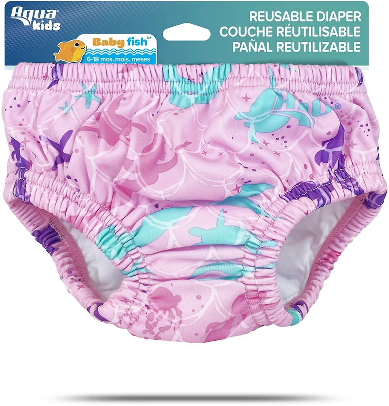 Aqua-Leisure Kids' SplashGuard Mermaid Reusable Swim Diaper