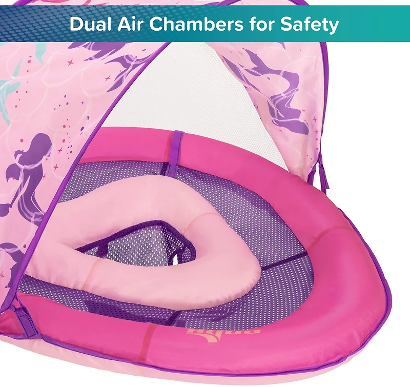 Aqua-Leisure Kids' Mermaid Fabric Baby Float with Canopy