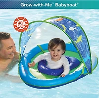 Aqua-Leisure Kids' Shark Fabric Baby Float with Canopy