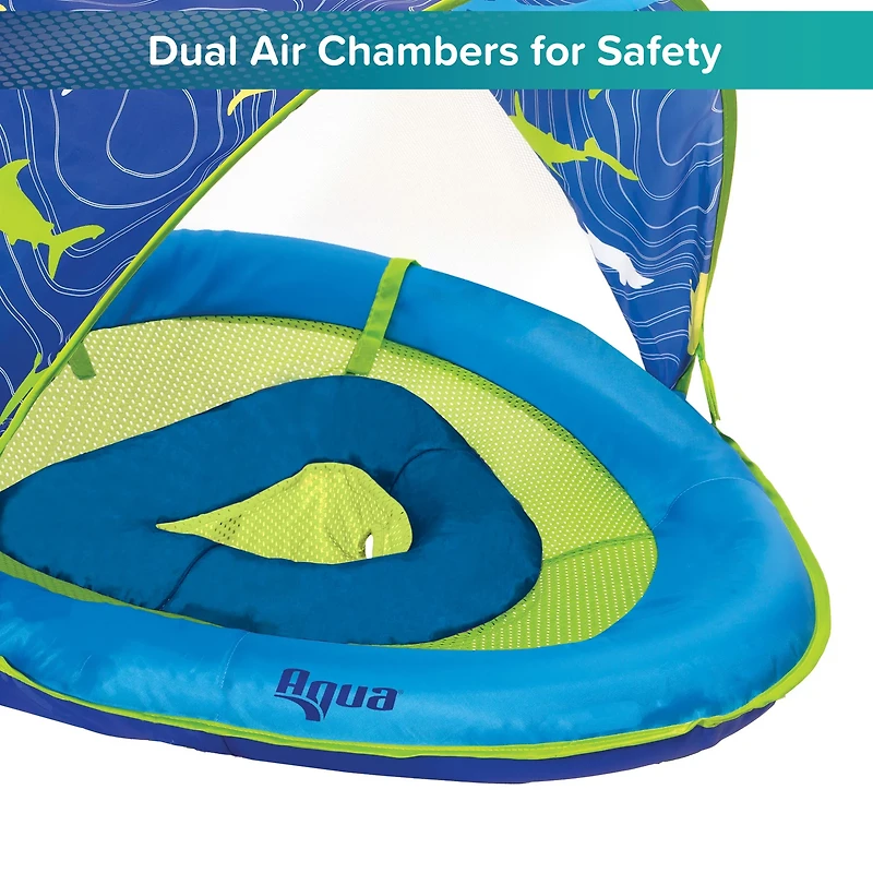 Aqua-Leisure Kids' Shark Fabric Baby Float with Canopy