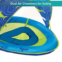 Aqua-Leisure Kids' Shark Fabric Baby Float with Canopy