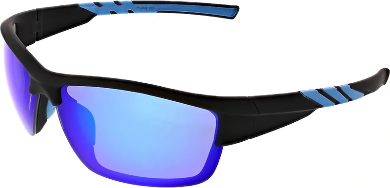 Maverick Blue Mirror Wrap Around Sunglasses
