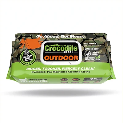 Crocodile Cloth Biodegradable Outdoor Wipes 80-Count