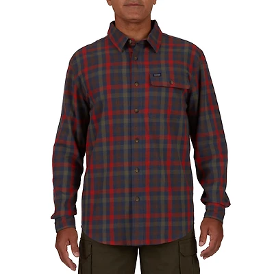 Smith's Workwear Men's Plaid Pocket Flannel Button Down Shirt