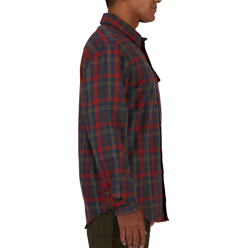 Smith's Workwear Men's Plaid Pocket Flannel Button Down Shirt