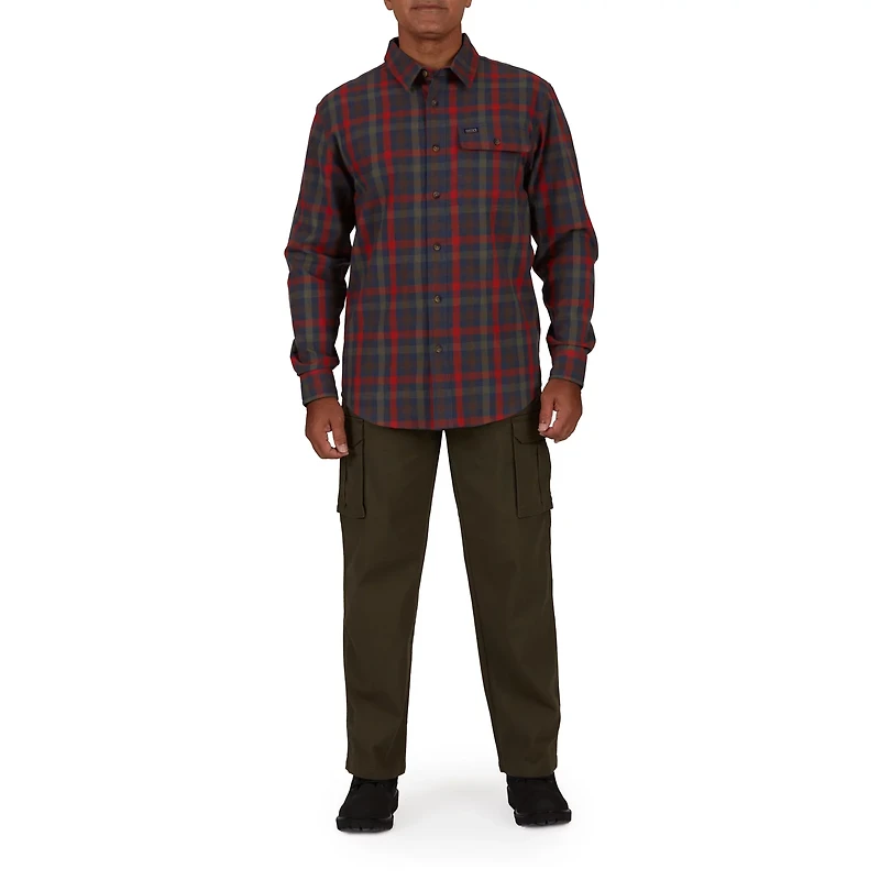 Smith's Workwear Men's Plaid Pocket Flannel Button Down Shirt