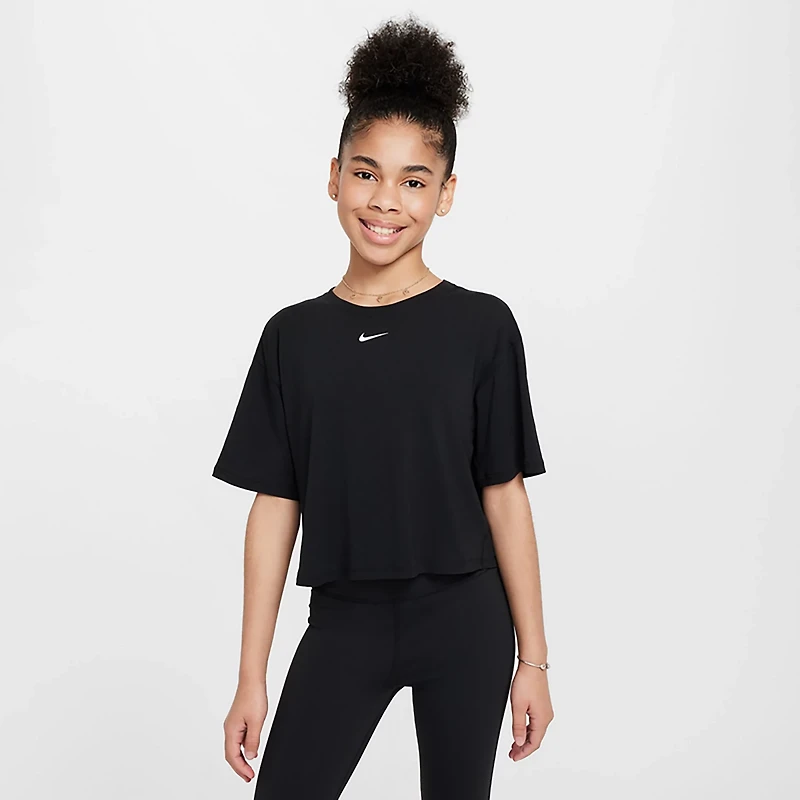 Nike Girls' One Relaxed Dri-FIT Loose Short Sleeve Top