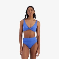 Freely Women's Clean Lines Twist Front Over The Shoulder Bralette Swim Top
