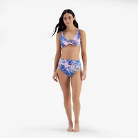 Freely Women's Kaleidoscope Twist Front Over The Shoulder Bralette Swim Top