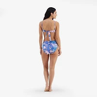 Freely Women's Kaleidoscope Twist Front Over The Shoulder Bralette Swim Top