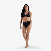 Freely Women's Solid V-Front High Waisted Swim Briefs