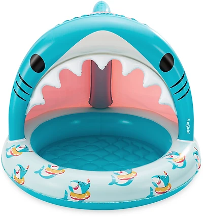 Funsicle Smiley Shark 3.3 ft Inflatable Shaded Pool