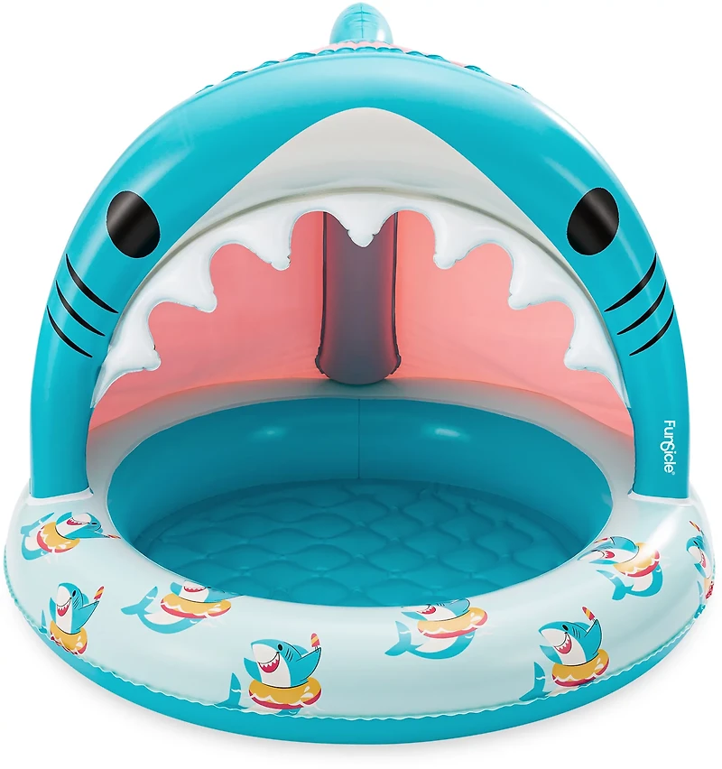 Funsicle Smiley Shark 3.3 ft Inflatable Shaded Pool